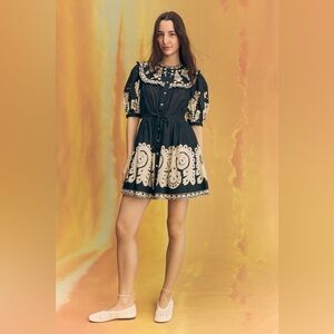 Sea New York Black and Cream Midi Dress